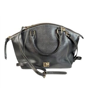 11028 Dooney & Bourke black leather sydney satchel 256311028